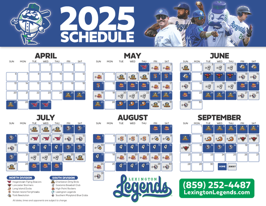 Lexington Legends 25th Anniversary Schedule Released