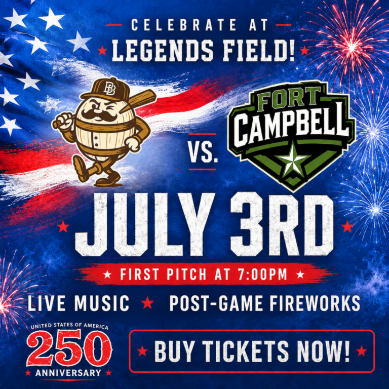 CELEBRATE AMERICA’S 250TH BIRTHDAY ON INDEPENDENCE DAY EVE WITH BASEBALL, LIVE MUSIC & LEXINGTON’S BEST FIREWORKS
